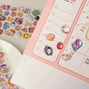 Pegatina 3D de PVC con Relieve de Diamante Personalizada, Pegatina de Cristal con Dibujos Animados para Niños, Resistente al Agua, Impresión UV, Pegatinas 3D con Relieve - Product Image 1