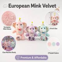 Vente en gros usine : Peluche Éléphant Rembourrée de 8 Pouces - Poupée Animale en Velours Doux de Haute Qualité pour Cadeau Enfant et Prix de Machine à Pinces