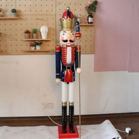Décoration de Noël LINGKAI, soldat casse-noisette géant en bois de 180 cm (6 pieds), ornements pour cadeaux du Nouvel An