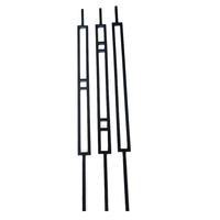 Balustre en fer forgé au design moderne pour rampe d'escalier, insert double barre carrée
