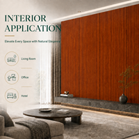 Panneau décoratif mural en cristal de carbone à grain de bois ambré MORLENX pour hall d'hôtel de luxe et intérieur de villa