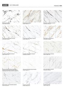 Dalles de porcelaine au design moderne 1200x2400mm, carreaux de marbre à glaçure cristalline <span class=keywords><strong>pour</strong></span> sols extérieurs d'hôtels et villas, échantillon 100x200mm - Product Image 6