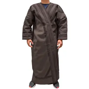 6014 Most popular best selling islamic New Style keep warm thick abaya winter muslim for men thobe daily wear Outdoor