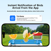 Mangeoire solaire intelligente pour oiseaux avec caméra de vision nocturne 5MP, enregistrement vidéo automatique des oiseaux, surveillance par application pour oiseaux sauvages de jardin