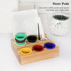 Offre Spéciale 1 ensemble de Capsules de café en bois de caoutchouc outil de remplissage avec 60 pièces joints support de dosettes de café pour dosettes d'origine <span class=keywords><strong>Nespresso</strong></span> - Product Image 4