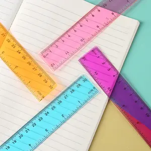 Règle claire assortie <span class=keywords><strong>en</strong></span> plastique transparent flexible coloré de millimètres et de pouces avec des centimètres - Product Image 4