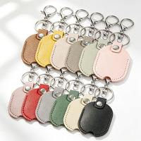 Porte-clés en cuir PU en gros, étui de protection pour clé de voiture en forme de goutte simple, porte-clés avec logo personnalisé en relief, accessoire