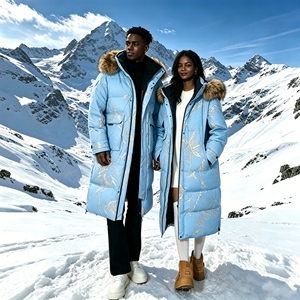 Doudoune en duvet d'oie super épaisse 560g, décontractée, imperméable et coupe-vent, pour femme et homme, longue jusqu'aux genoux, pour froid extrême, col montant, grande taille - Product Image 5