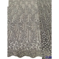 Tissu satiné léger et luxueux Lisami Hand Beans Ripstop, design tendance, grandes cristaux, grandes paillettes en filet, pierres collées