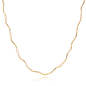 Nouveau <span class=keywords><strong>collier</strong></span> de chaîne minimaliste à la mode or 18 carats PVD acier inoxydable vague marteau <span class=keywords><strong>sucette</strong></span> chaîne <span class=keywords><strong>collier</strong></span> bijoux pour femmes - Product Image 1
