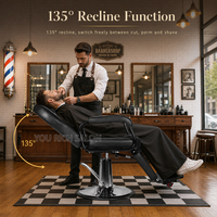 Chaise de barbier au design classique et moderne avec pompe robuste pour salon de coiffure, mobilier de salon de beauté et spa