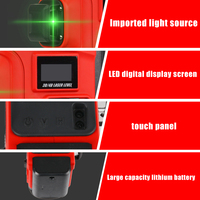 Commande urgente 360 Laser croix verte auto-nivelant 4D machines-outils d'extérieur 2 batteries nivellement du béton puissance rotative LDL01