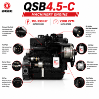 Moteur diesel original DCEC Cumins 110-160 ch QSB4.5-C 4 cylindres, norme EU Stage III, pour excavatrice, chargeuse, machines de construction