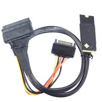 Câble interne pour serveur Mini-SAS HD SFF-8643 8i vers U.2 SFF-8639 avec faisceau de connecteurs d'alimentation SATA 15 broches L=0,8M