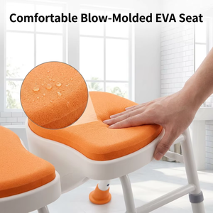 Silla de Ducha Plegable con Ranuras 3D <span class=keywords><strong>RUFU</strong></span> RF3209A, Marco de Aluminio con Recubrimiento en Polvo, Reposabrazos de Plástico Abatibles, Asiento y Respaldo de EVA Moldeado por Soplado - Product Image 3