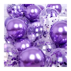 47 pezzi palloncini in lattice elio cromo viola scuro golbos viola metallizzato Confetti per decorazioni per feste di compleanno