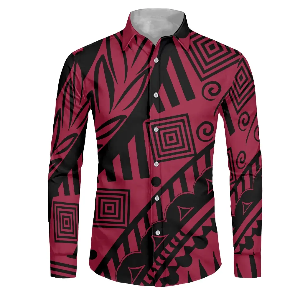 New Design Custom Polynesian Printed Wholesale Long Sleeve Designer Shirt Plus Size Men's T-shirts T Shirts For Men Stylish 2021