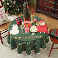 Nappe de Noël rectangulaire à carreaux rouges et verts, imprimée Père Noël, pour fêtes et décorations de vacances, lavable – Offre Spéciale
