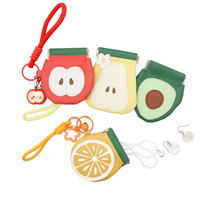 Yy Pu Lederen Fruit Ring Etui Cosmetische Lipstick Tas Make-up Tas Klein Juwelendoosje Ring PU Lederen Ring Oorbellen Opbergtas