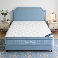 Colchón Hellosleep de Lujo, Personalizado, Tamaño Queen/King, Espuma Viscoelástica Comprimida, Resortes Encapsulados, para Hotel/Dormitorio, Proveedor de Importación Directa