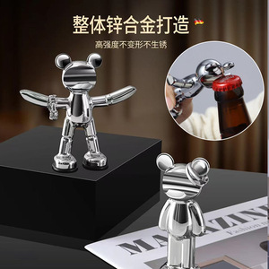 Figura de oso de metal, abridor de botellas, aleación de zinc, decoración multifunción para el hogar - Product Image 3