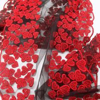 28CM Intensive Eyecatching Rouge Coeur Forme Brodé Dentelle Garniture pour Dames Sexy Lingerie