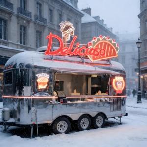 Food Truck Grill d'Afrique de l'Ouest avec Station de Rôtissage de Plantains et Marmite à Ragoût d'Arachides pour Riz Jollof, Brochettes Suya et Poisson Frit - Product Image 3
