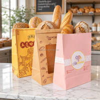 Sacs à emporter personnalisés en kraft recyclable, format main, pour aliments, avec logo imprimé offset, pour personnalisation
