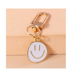 Métal Émail Sourire <span class=keywords><strong>Expression</strong></span> Heureux Visage Souriant Porte-clés Porte-clés Pour Écouteur Cas Bourse Décoration - Product Image 3