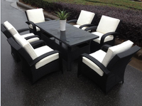 Ensemble de salle à manger d'extérieur 7 pièces de style moderne et bon marché pour jardin, patio mobilier d'extérieur, ensemble de table à manger