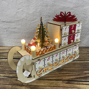 Calendario dell'Avvento in Compensato Tagliato al Laser con 24 Cassetti Decorazione Natalizia Scena Innevata con Luci LED per <span class=keywords><strong>la</strong></span> <span class=keywords><strong>Vigilia</strong></span> <span class=keywords><strong>di</strong></span> <span class=keywords><strong>Natale</strong></span> - Product Image 4