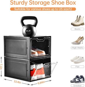 Caja de Almacenamiento de Zapatos Apilable, Reciclable, de Plástico Translúcido, con Cierre Magnético, Diseño Personalizable, Capacidad de 17L, para Sala de Estar - Product Image 3