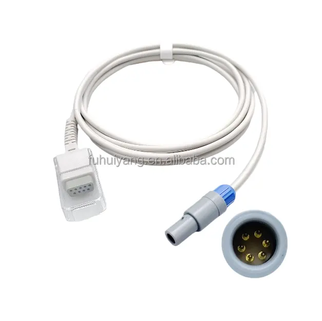 Factory Wholesale compatible MR spo2 sensor medical extension cable for PM9000 MEC1000 6pin spo2 adapter cable