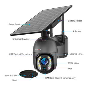 LS VISION Ubox App 5mp Zoom optique 10X Objectif motorisé simple 5-50mm 40m IR Vision nocturne Caméra <span class=keywords><strong>solaire</strong></span> PTZ 4G - Product Image 2