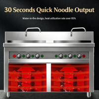 Cuisinière à nouilles à gaz double cuve en acier inoxydable professionnel avec deux tubes chauffants ondulés pour restaurant, Malatang, Ramen, Soupe