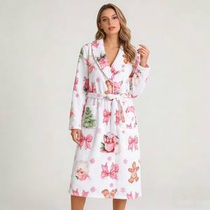 Albornoces de Felpa Personalizados al por Mayor con Bolsa para Pijamas, Nueva Impresión, Albornoz de Verano Elegante y de Lujo para <span class=keywords><strong>Mujer</strong></span> - Product Image 3