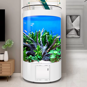 Aquarium européen en <span class=keywords><strong>verre</strong></span> semi-circulaire-Aquarium écologique pour la décoration de la maison/du bureau Coral/Plant Custom Aquarium Direct - Product Image 5