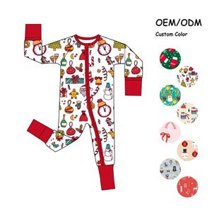 Weiwei, оптовая продажа, Бамбуковая детская одежда, Детский комбинезон с застежкой-молнией, детский бамбуковый комбинезон с длинным рукавом, Бамбуковая Пижама - Product Image 1