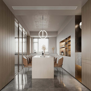 House Custom Furniture Modern Simple Wood Grain Lacquer Modular <strong>Kitchen</strong> Cabinet <strong>Flat</strong> Panel Elegant <strong>Kitchen</strong> <strong>Island</strong> With Storage - Product Image 2