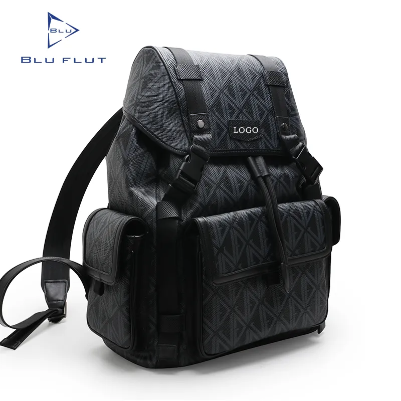 Bal Manent OEM for well-known brands genuine leather men's casual laptop backpacks with color printing