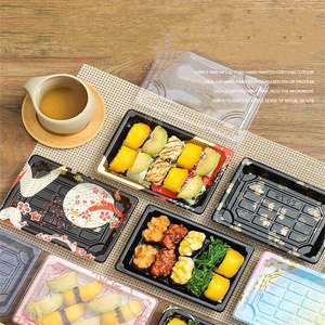 HYX-81213 <span class=keywords><strong>Bingo</strong></span> Échantillons Gratuits Emballage Alimentaire Jetable en PET Personnalisé avec Impression de Logo Couleur pour <span class=keywords><strong>Sushi</strong></span>, Sandwich, Salade – Style Japonais - Product Image 5