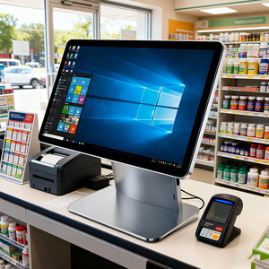 15.6 inch Màn hình kép hệ thống POS bán lẻ Windows Android POS máy hợp kim nhôm siêu mỏng bảng điều chỉnh máy tính để bàn tiền mặt đăng ký - Product Image 1