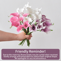 Künstlicher Calla-Lilien-Strauß mit 7 Stielen, handgebunden, EVA-Simulationsblumen, Lila-Rosa, für Hochzeiten und Heimdekoration
