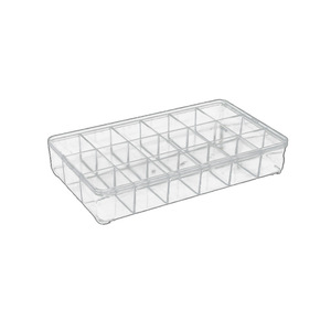 Transparent Plastic Storage Box 24 Compartment Rectangle For Jewelry Cosmetics Parts Desktop Organization - Product Image 4
