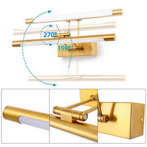 Applique murale LED en laiton moderne et simple, lumière chaude, étanche, éclairage de vanité pour salle de bain, hôtel, prix de gros d'usine - Product Image 3