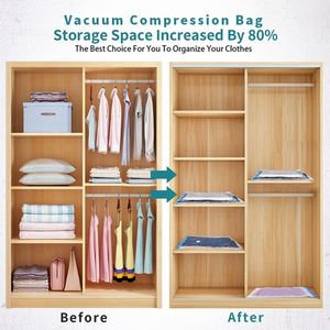 Bolsas de Compresión al Vacío para Almacenamiento, Juego de Bolsas de Vacío para Viaje con Bomba - Product Image 5