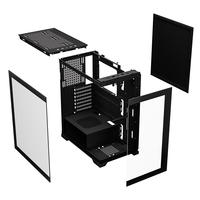 AntarcChill Top Brand Full Tower Pc Case Gaming Computer Hardware Panel Water Cooler Software Tempered Glass ATX Pc Black Stock