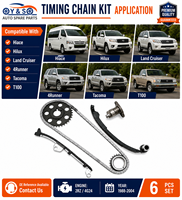 Nouveau kit de chaîne de distribution YS 6 pièces 2RZ/4G24 2.4L en acier allié pour la réparation du moteur Hiace Hilux Granvia Tacoma
