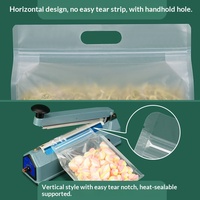 Kantong Ziplock Transparan Berlapis Tebal, Dapat Berdiri Sendiri, Dapat Ditutup Kembali untuk Makanan Hewan Peliharaan, Permen Karet, Teh Bunga, Makanan Kucing, Ikan