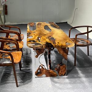 Mesa <span class=keywords><strong>de</strong></span> Comedor Moderna Rectangular <span class=keywords><strong>de</strong></span> Madera <span class=keywords><strong>de</strong></span> Alcanfor Dorada - Madera Brillante Resistente al Agua y Ecológica, Multiusos, Ensamblada, para el Hogar o <span class=keywords><strong>Bar</strong></span> - Product Image 5